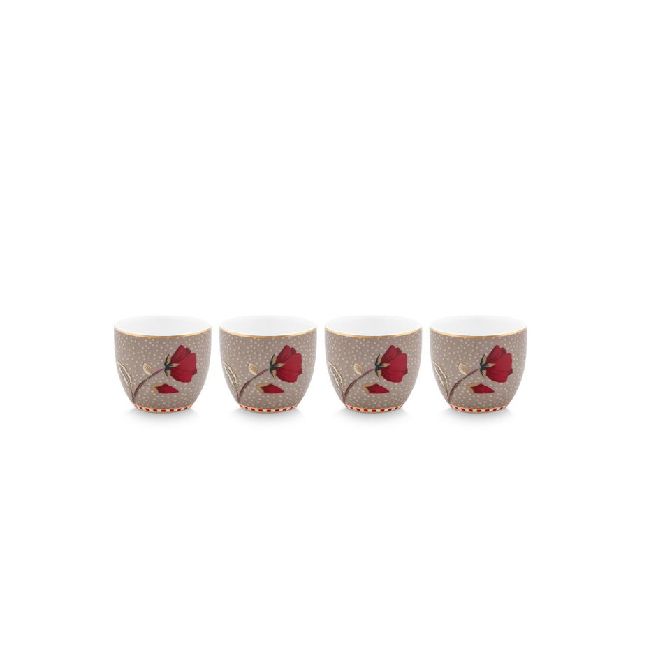 Set/4 Eierbecher Pip Studio Blooming Tales Fantasy Khaki