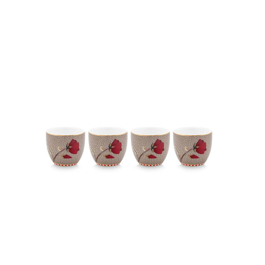 Set/4 Eierbecher Pip Studio Blooming Tales Fantasy Khaki