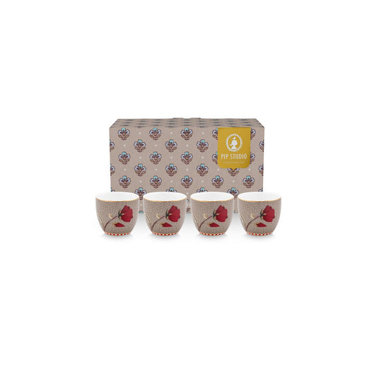 Set/4 Eierbecher Pip Studio Blooming Tales Fantasy Khaki
