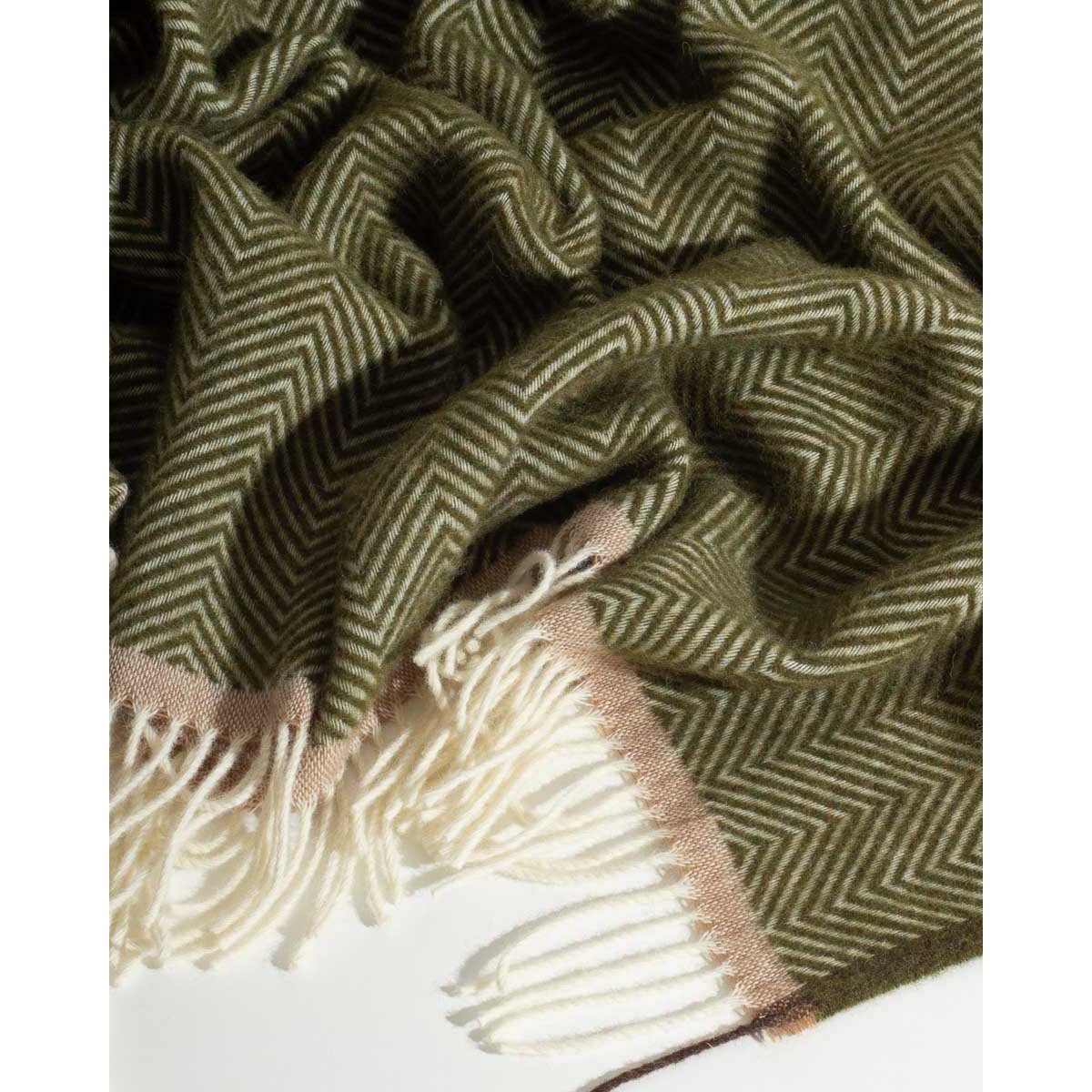 Wollwurfdecke Denver Olive