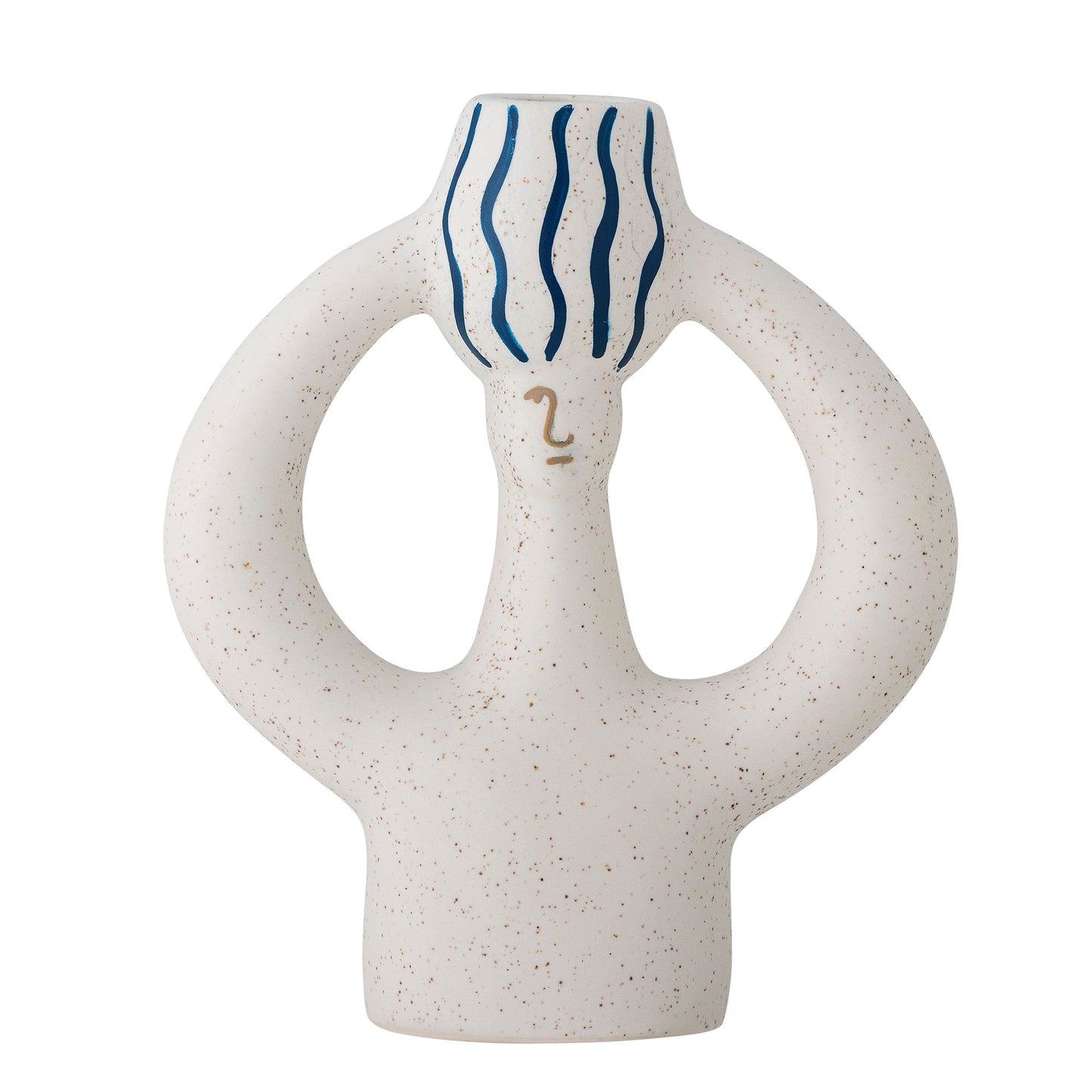 Bloomingville Hatty Kerzenhalter, Blue, Steingut