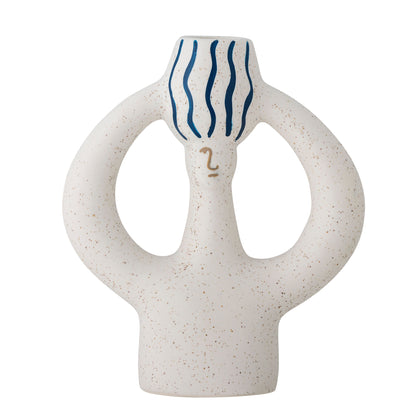 Bloomingville Hatty Kerzenhalter, Blue, Steingut