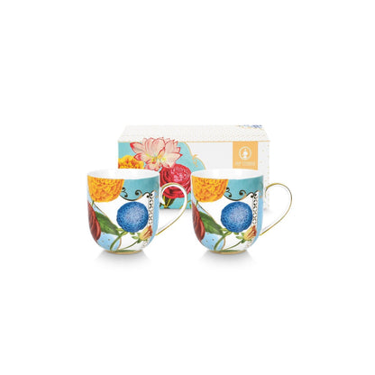 Set/2 Mugs Small Royal Flowers