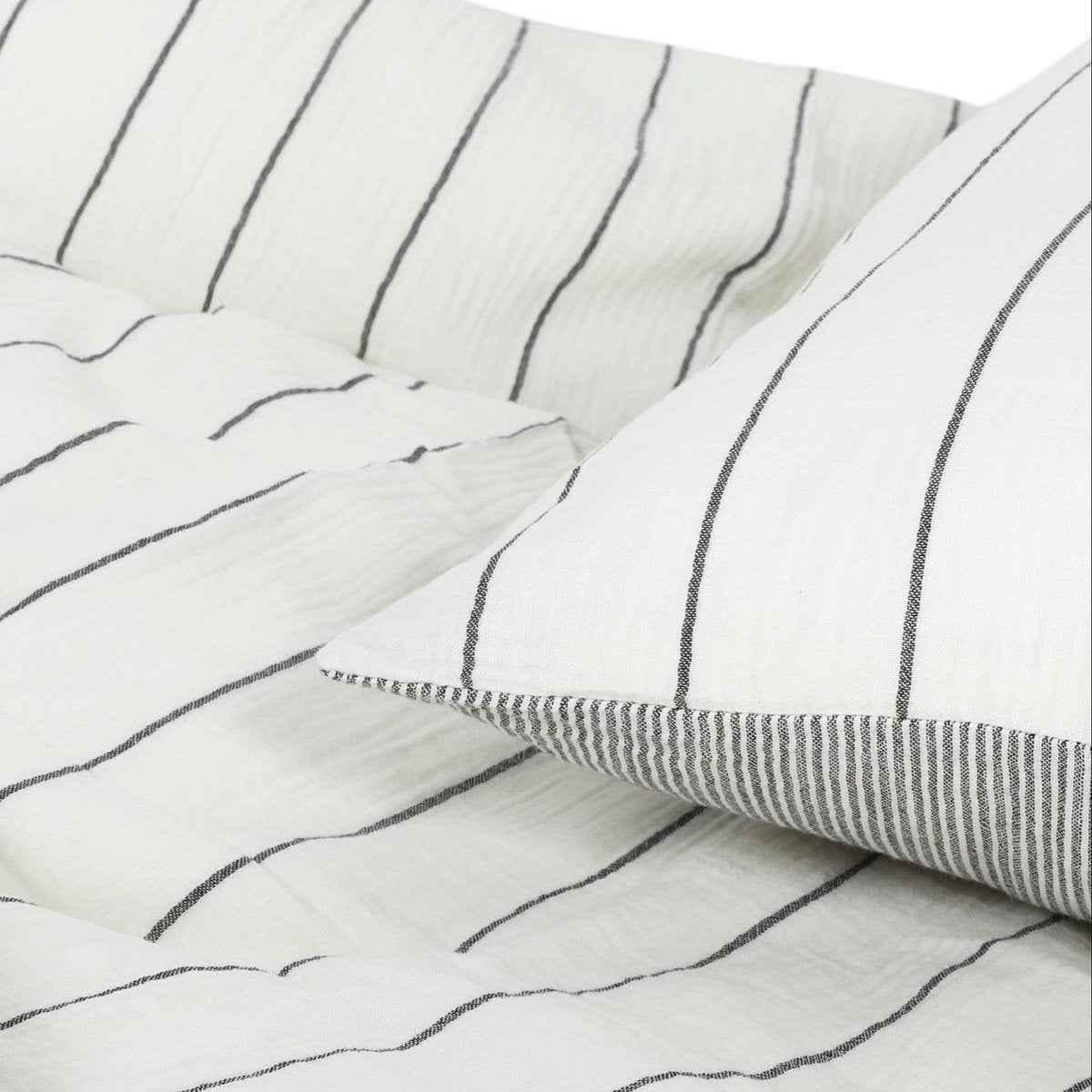 Crinkly – Baumwoll-Musselin – Tetra – Streifengrau