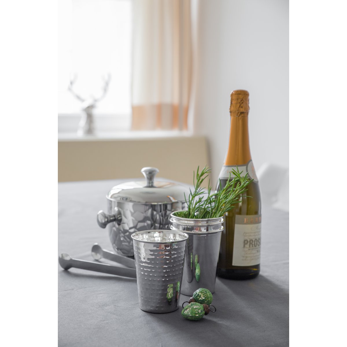 Becher Mido 4er Set, H 10 cm, edel versilbert, anlaufgeschützt