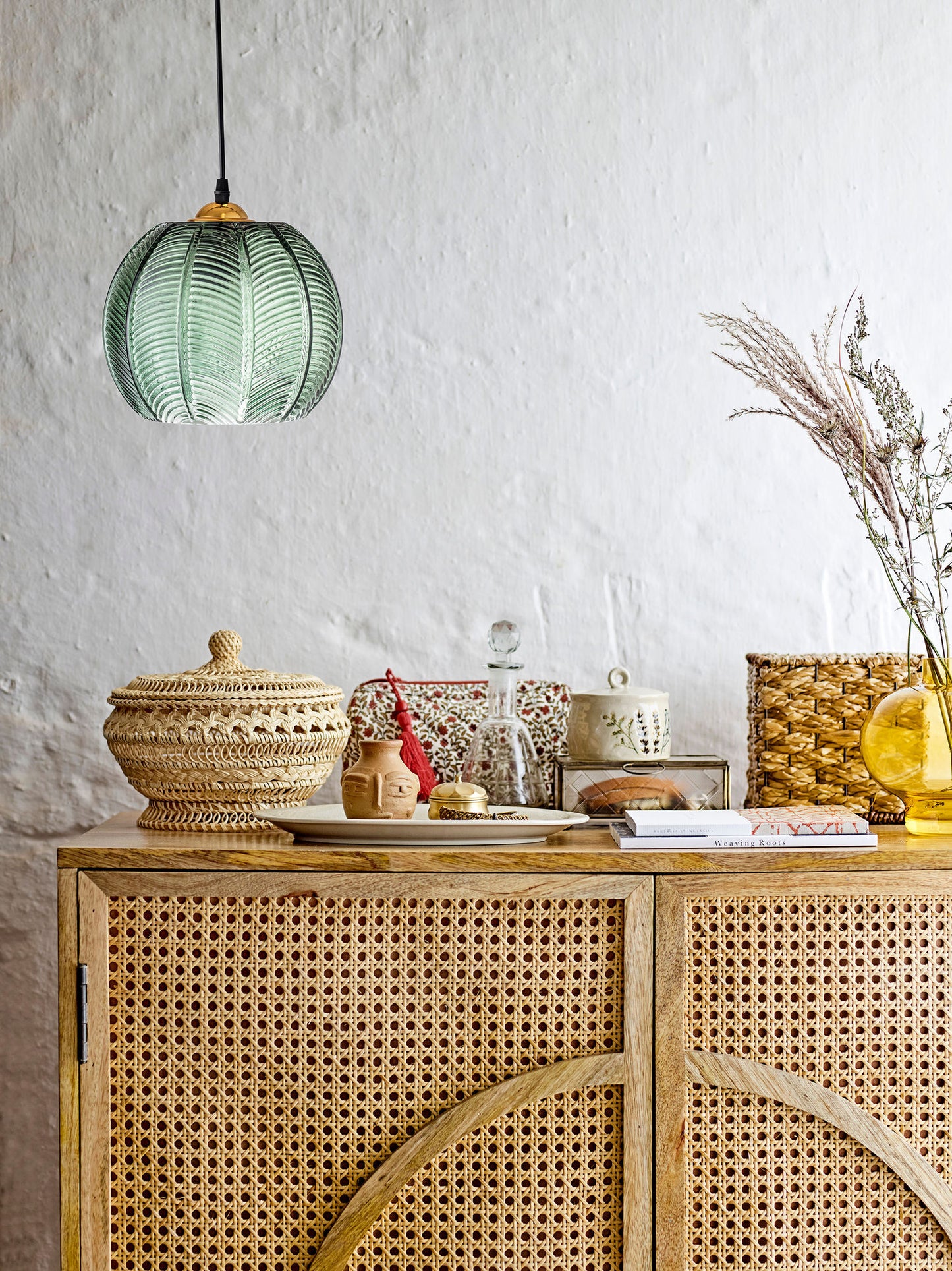 Bloomingville Adar Hängeleuchte, Grün, Glas