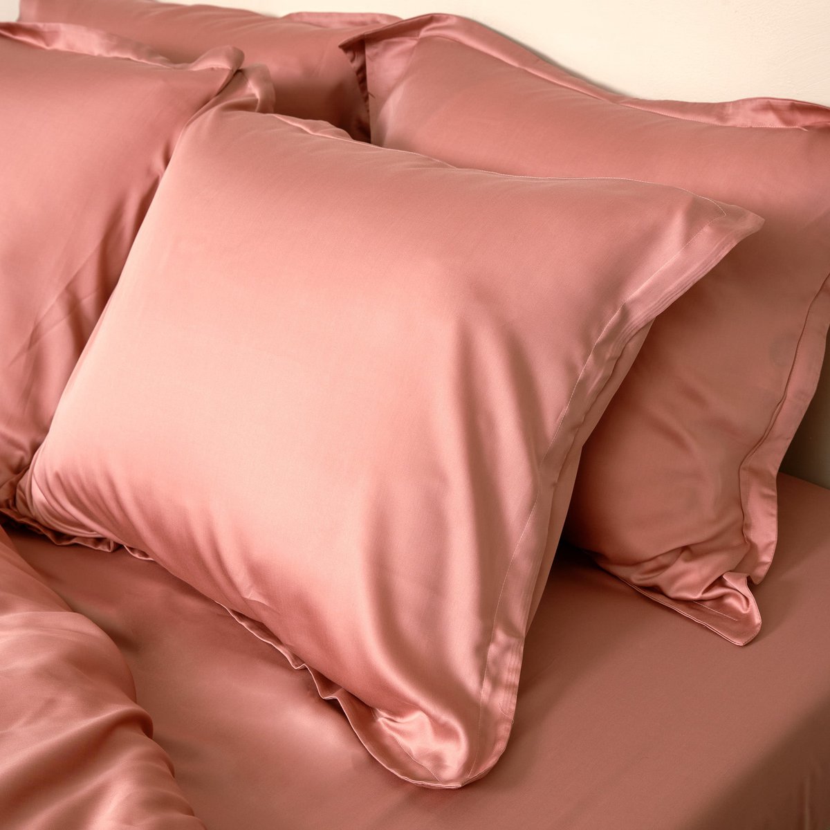TENCEL™ – Satin-Kissenbezug Terra Pink