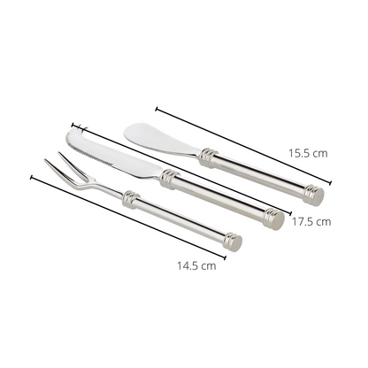 EDZARD Vorlegeset Forma, 3-teilig, edel versilbert, Länge 16 cm (Käsemesser, Buttermesser, Vorlegegabel)
