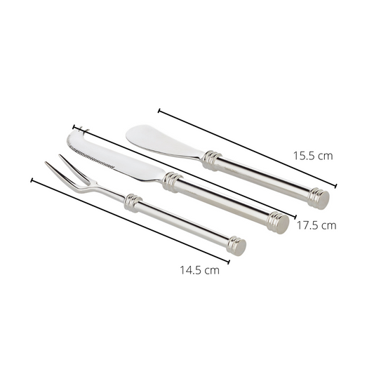 EDZARD Vorlegeset Forma, 3-teilig, edel versilbert, Länge 16 cm (Käsemesser, Buttermesser, Vorlegegabel)