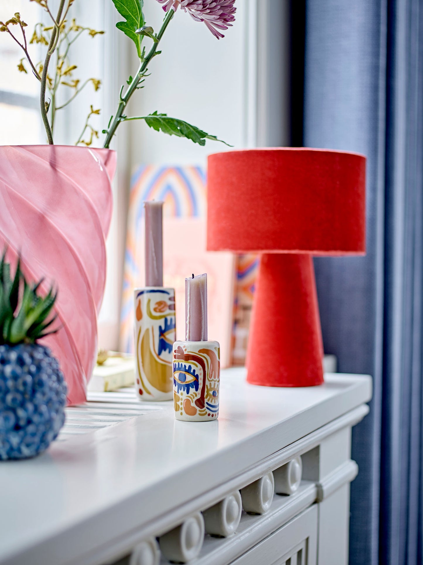 Bloomingville Callo Vase, Rose, Glas