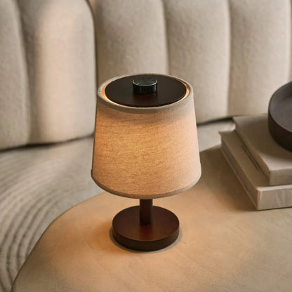 Rover dunkelbraune wiederaufladbare Holzlampe | Kabellos, dimmbar