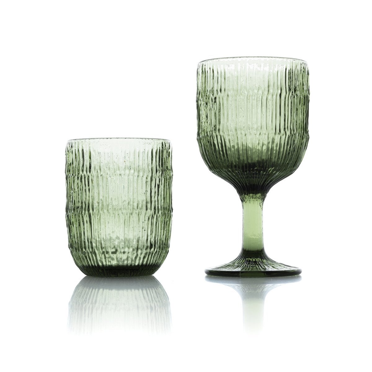 Moss Ripple Wasserglas – Grün
