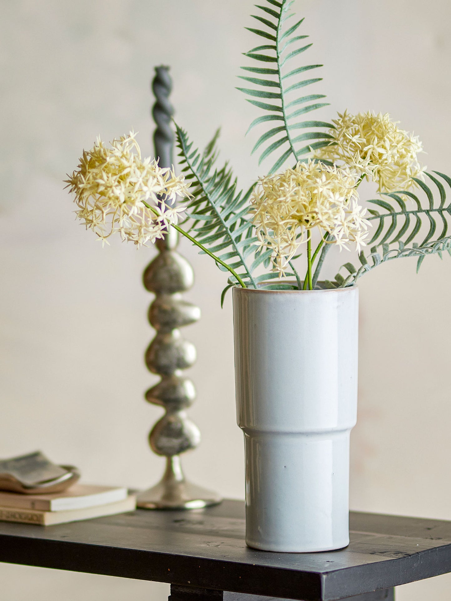 Bloomingville Marji Vase, Weiß, Steingut