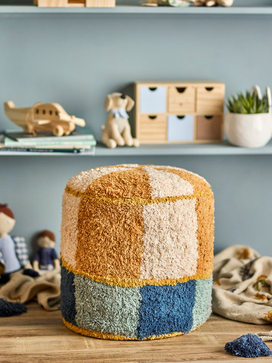 Bloomingville MINI Kio Pouf, Bunt, Baumwolle