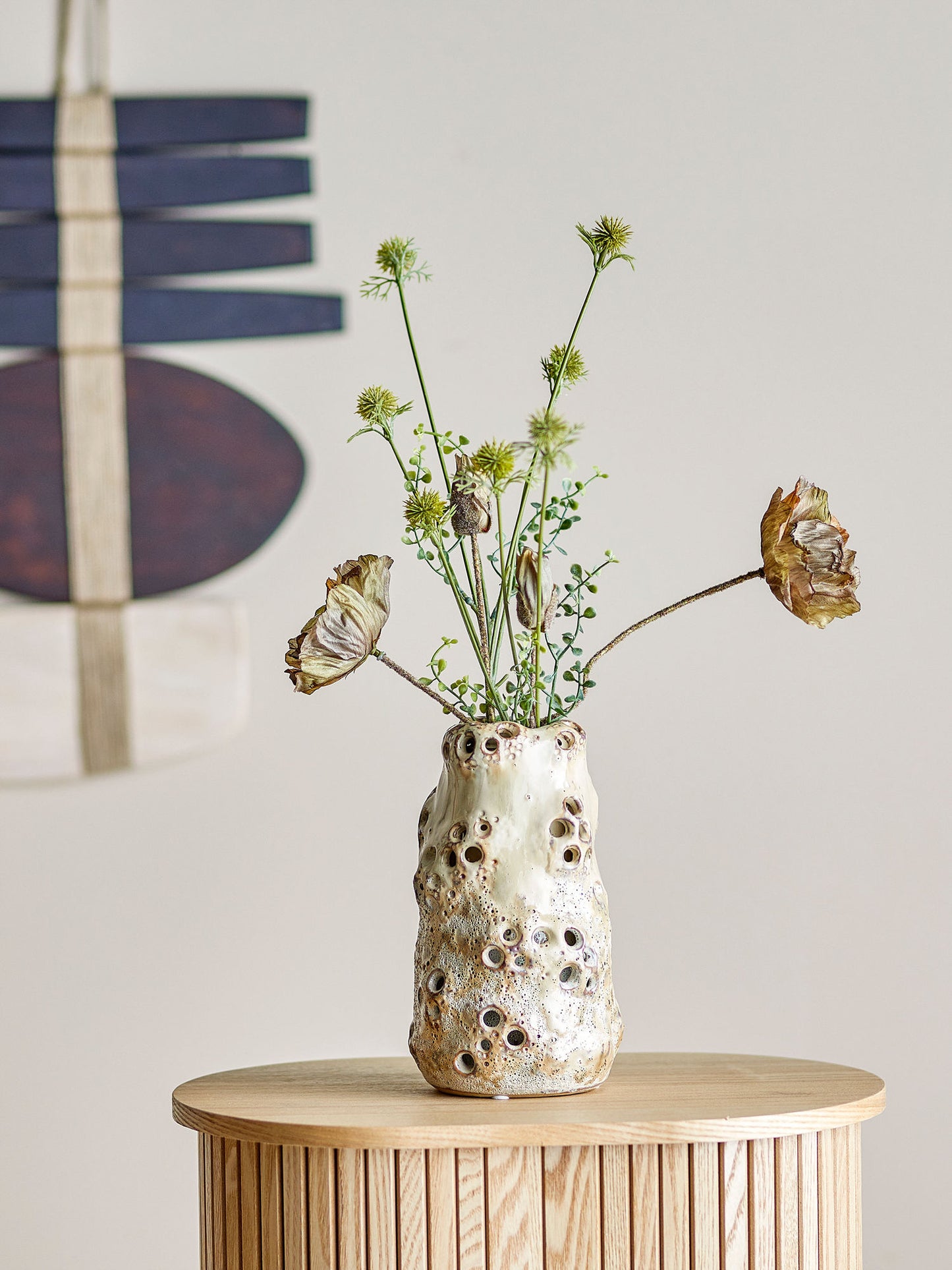 Bloomingville Noble Vase, Natur, Steingut