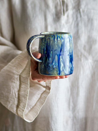 Bloomingville Yori Becher, Blau, Steingut