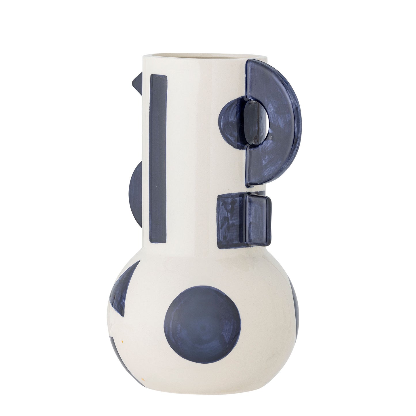 Bloomingville Graphica Vase, Blue, Steingut