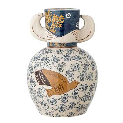 Bloomingville Hezha Vase, Blue, Steingut