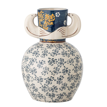 Bloomingville Hezha Vase, Blue, Steingut