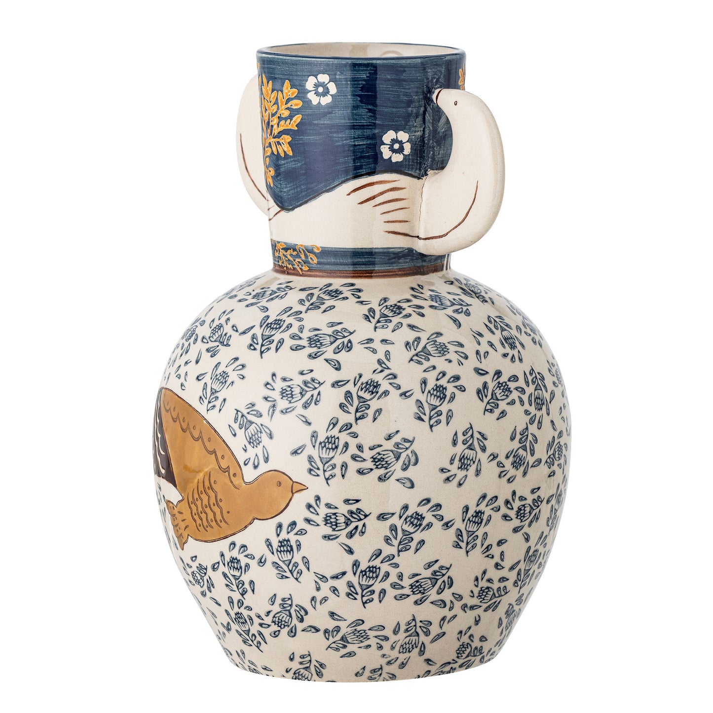 Bloomingville Hezha Vase, Blue, Steingut