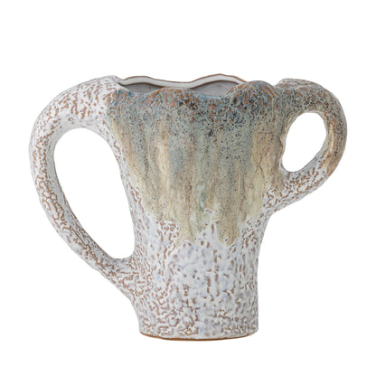 Bloomingville Ledger Vase, Grün, Steingut