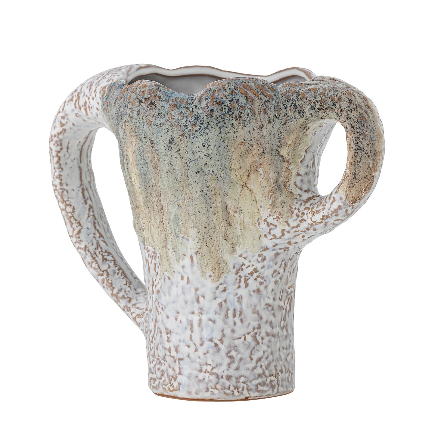 Bloomingville Ledger Vase, Grün, Steingut