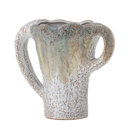 Bloomingville Ledger Vase, Grün, Steingut