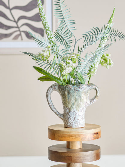Bloomingville Ledger Vase, Grün, Steingut