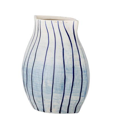 Bloomingville Esra Vase, Blue, Steingut