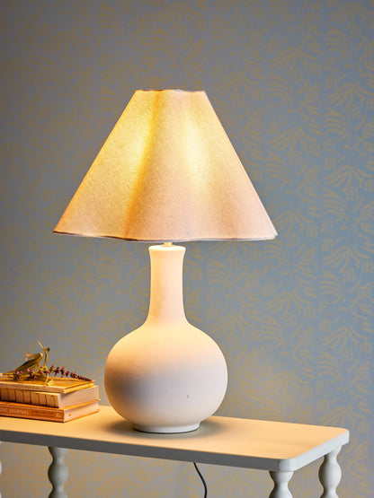 Bloomingville Heide Tischlampe, Weiß, Steingut