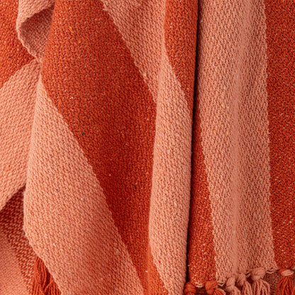 Bloomingville Frello Decke, Orange, Recycelte Baumwolle