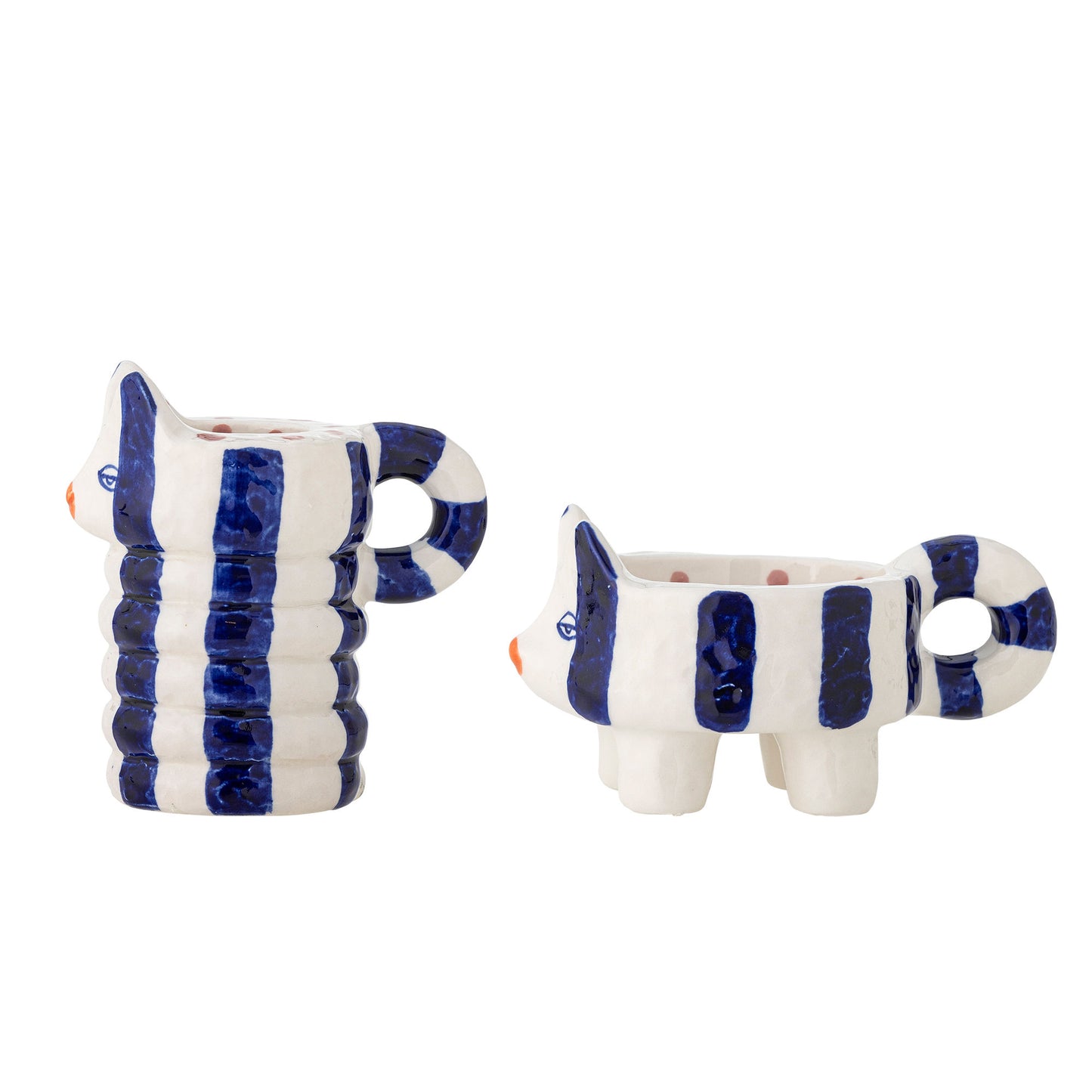 Bloomingville Caty Kerzenhalter, Blau, Steingut