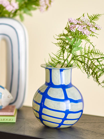 Bloomingville Kiran Vase, Blue, Glas