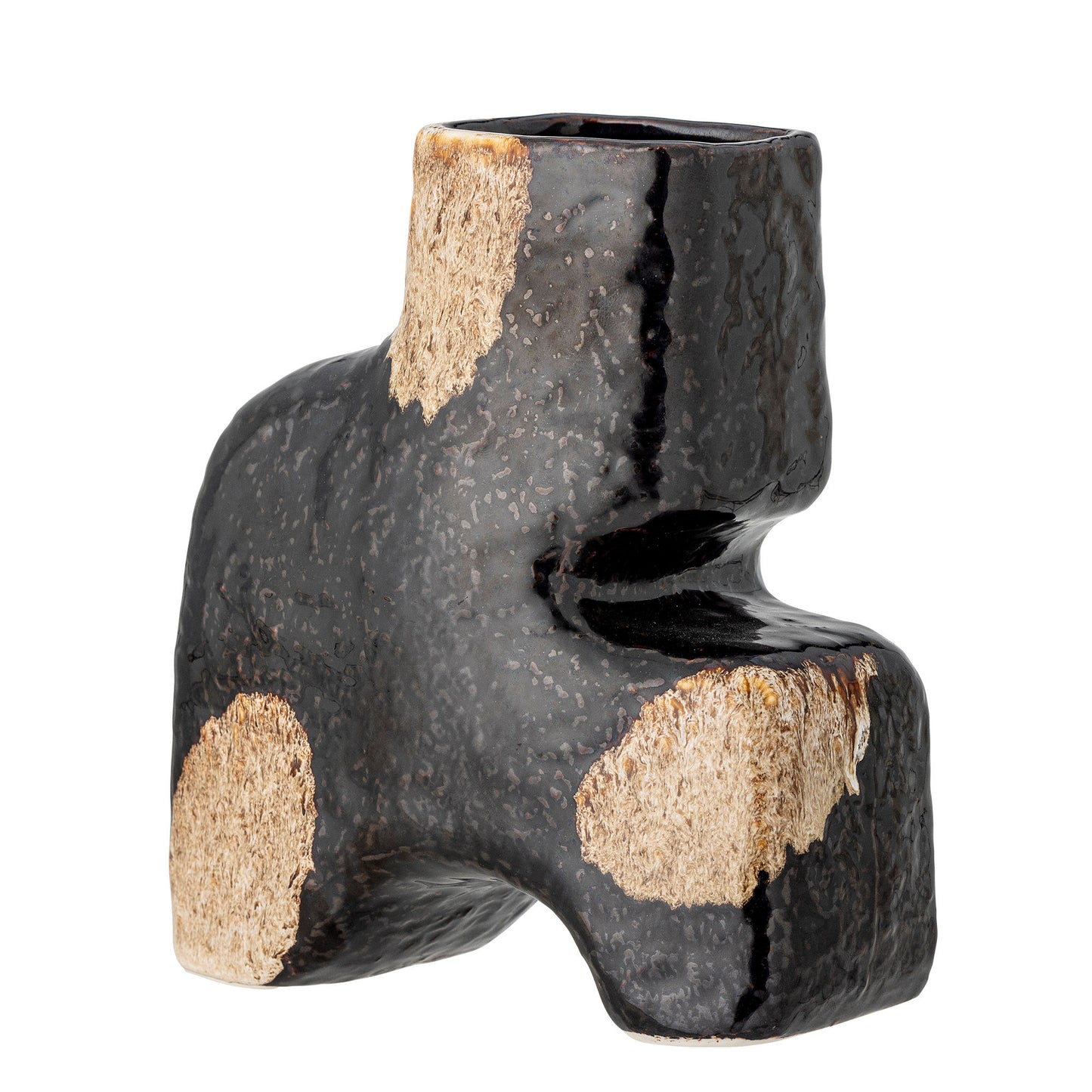 Bloomingville Ollia Vase, Schwarz, Steingut