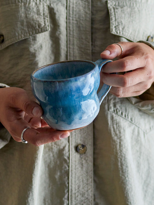 Creative Collection Nara Tasse, Blau, Steingut