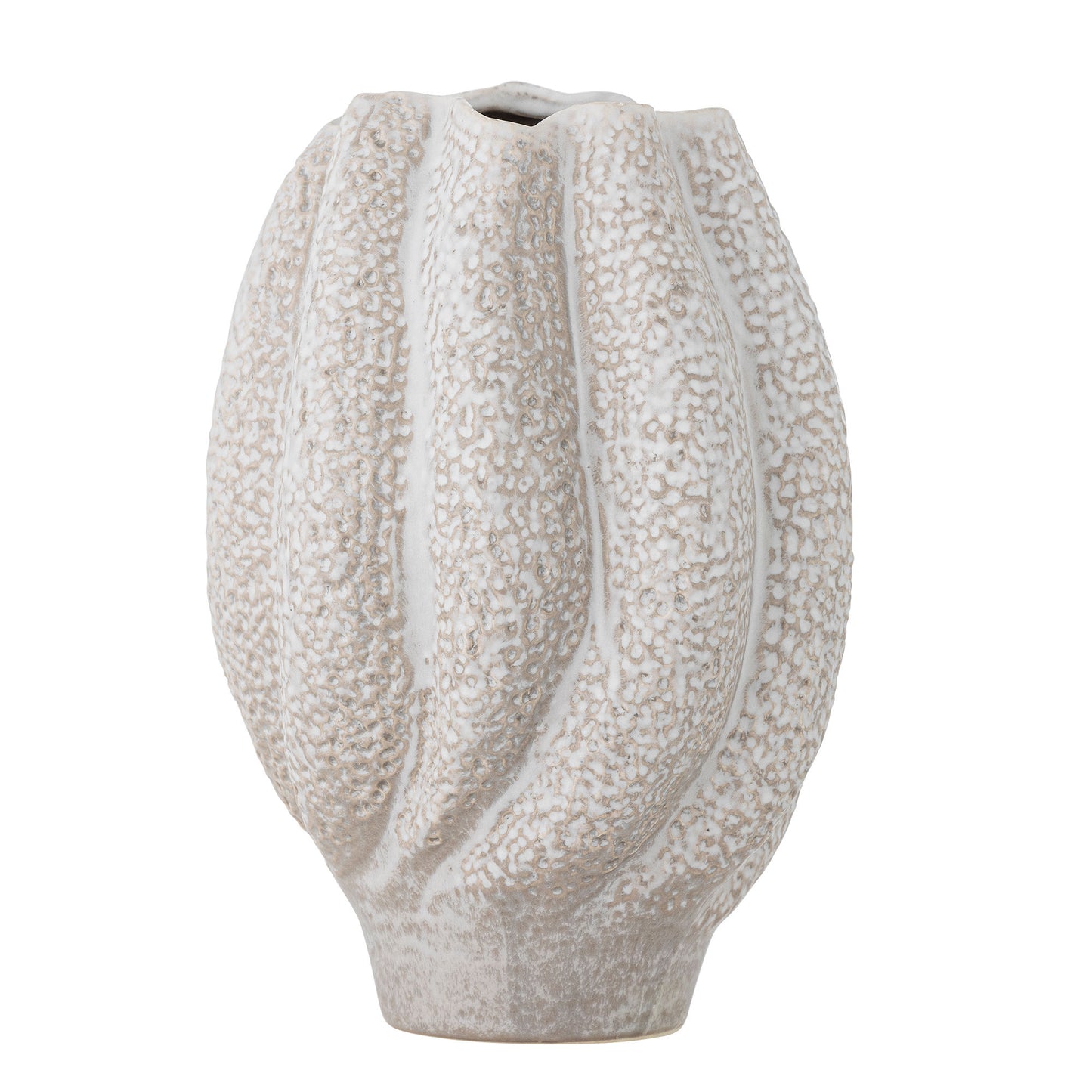 Bloomingville Cove Vase, Weiß, Steingut