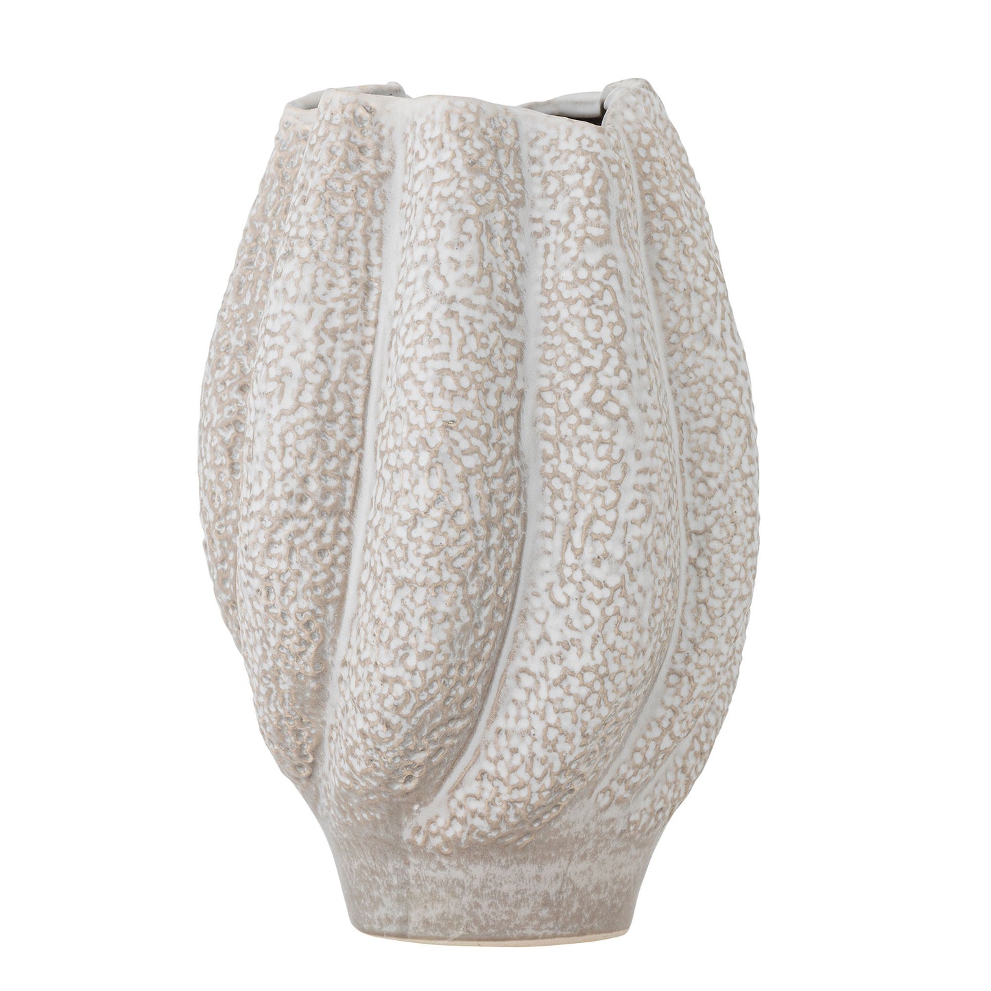 Bloomingville Cove Vase, Weiß, Steingut