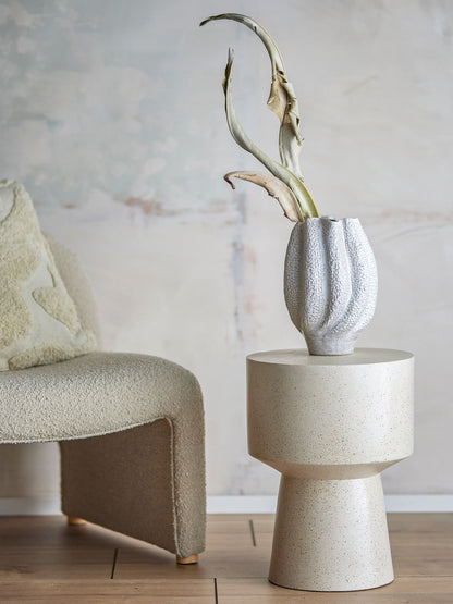 Bloomingville Cove Vase, Weiß, Steingut