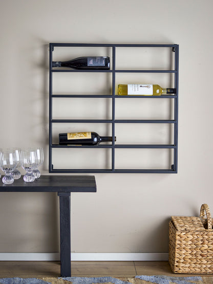 Bloomingville Magne Weinregal, Schwarz, Metall