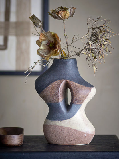 Bloomingville Vica Vase, Braun, Steingut