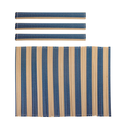Bloomingville Marola Platzdeckchen, Blau, Bambus