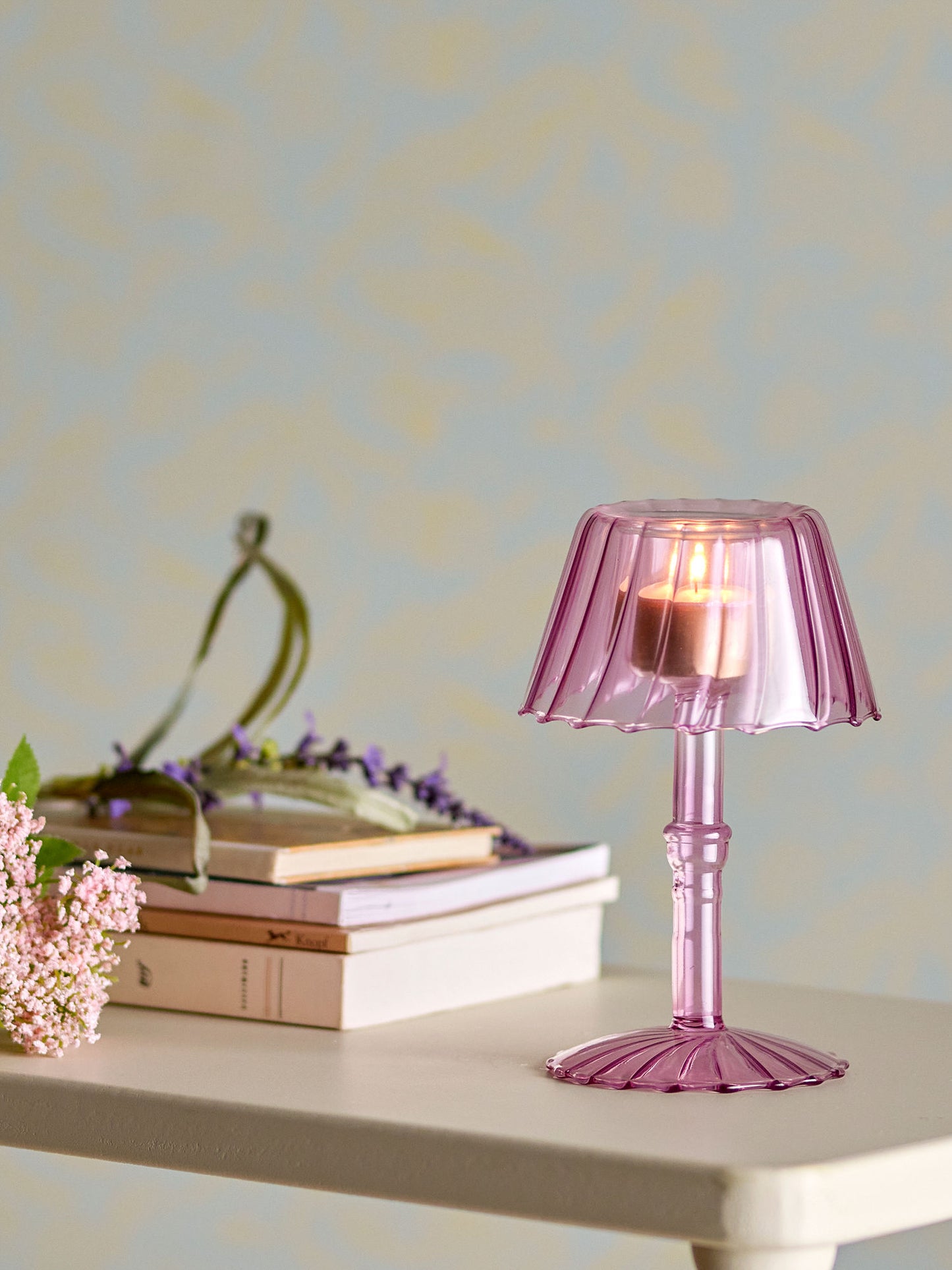 Bloomingville Cisco Teelichthalter, Rose, Glas