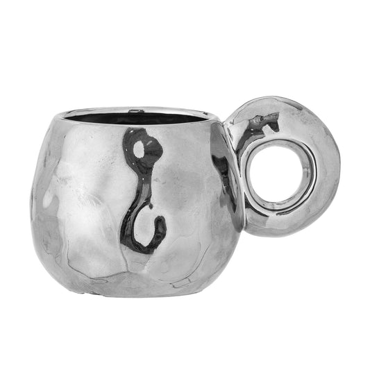 Bloomingville Shine Tasse, Silber, Steingut