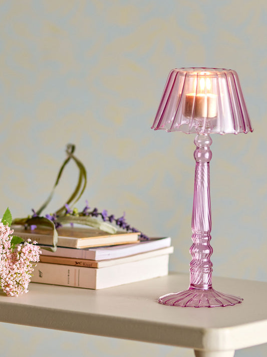 Bloomingville Cisco Teelichthalter, Rose, Glas