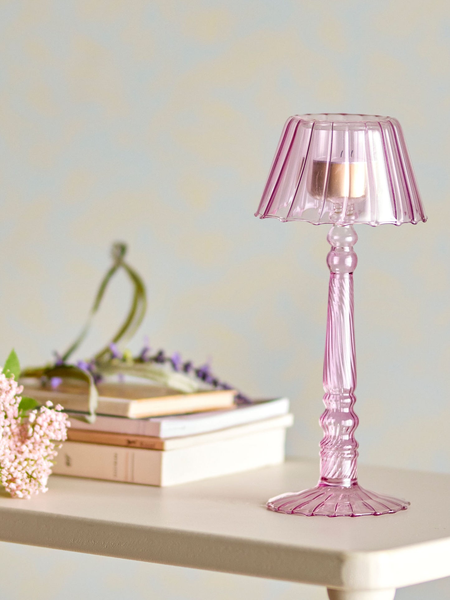 Bloomingville Cisco Teelichthalter, Rose, Glas
