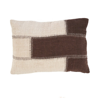 Der Kakao-Patchwork-Kissenbezug – Naturbraun