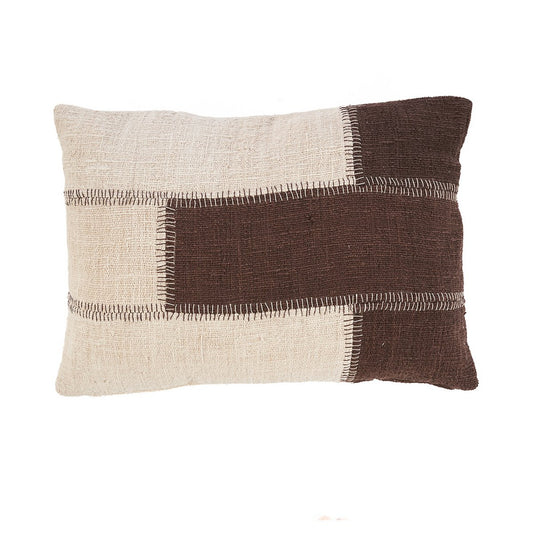 Der Kakao-Patchwork-Kissenbezug – Naturbraun