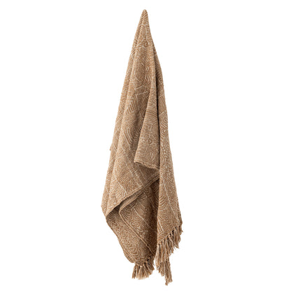 Bloomingville Bresso Decke, Braun, Recycelte Baumwolle