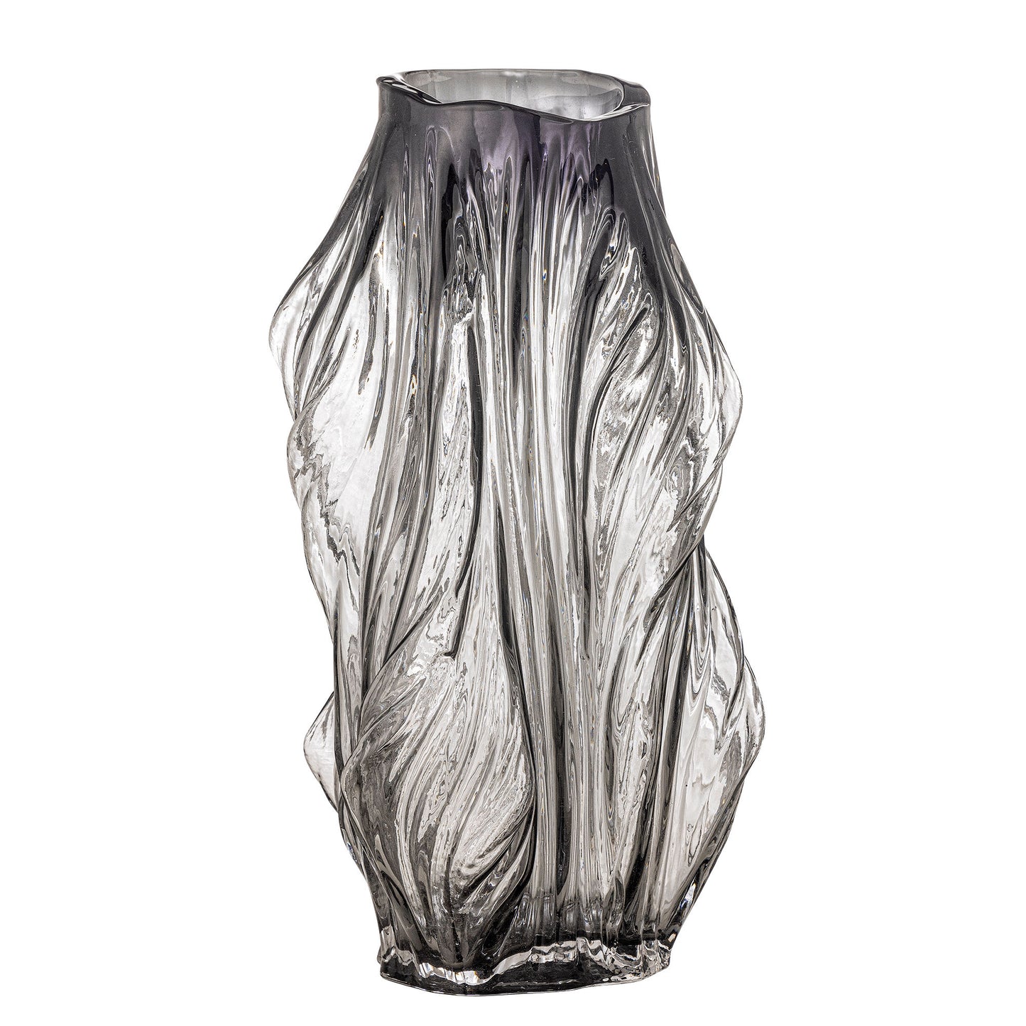 Bloomingville Tulla Vase, Grau, Glas