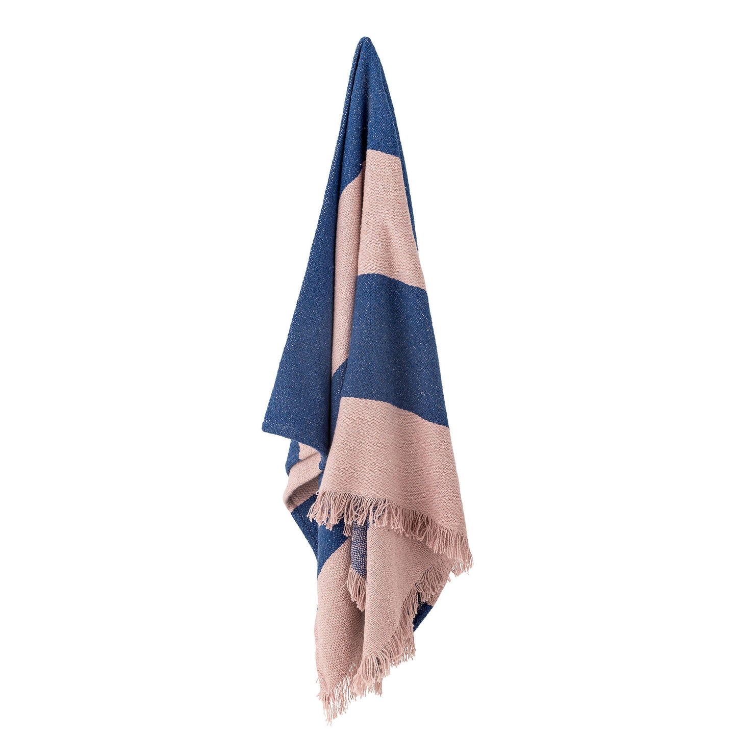 Bloomingville Cadeo Decke, Blau, Recycelte Baumwolle